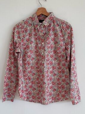 J. Crew Liberty Fabric popover cotton long sleeve shirt size 4